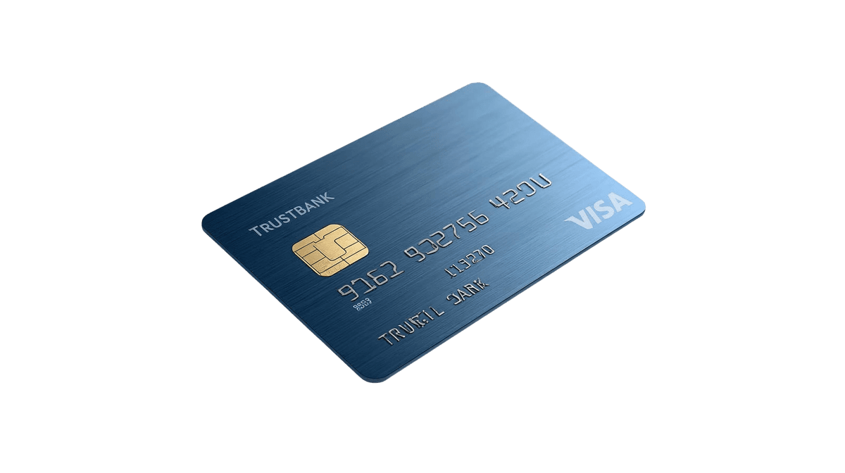 Treasure Bank Onyx Visa Card floating in the air