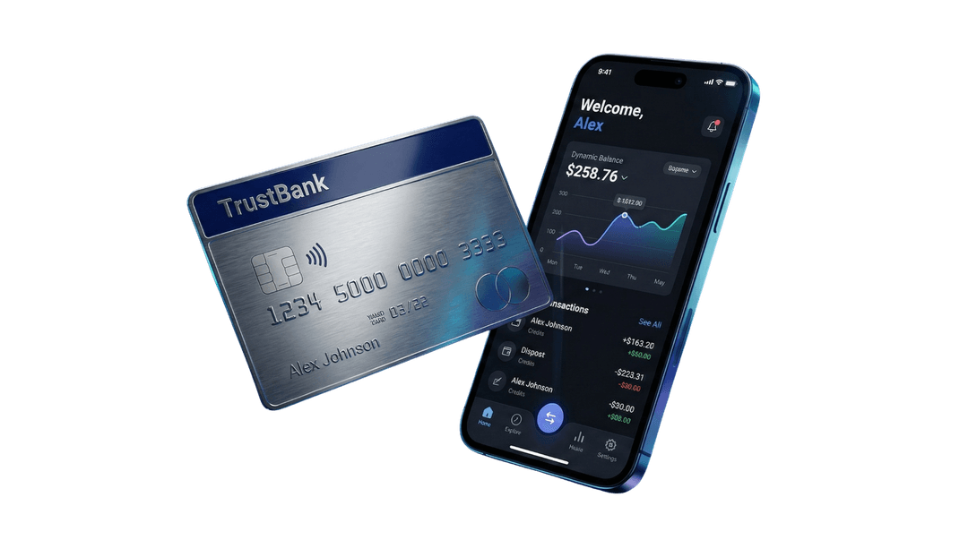Treasure Bank Mobile App Dashboard showing savings goals